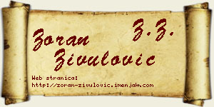 Zoran Živulović vizit kartica